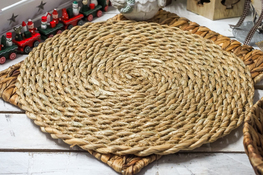 Mata stołowa okrągła z trawy morskiej 40 cm