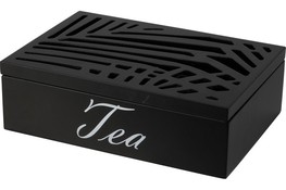 Pudełko drewniane na herbatę 24 x 16.5 cm czarny