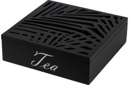 Pudełko drewniane na herbatę 24 x 24 cm czarny