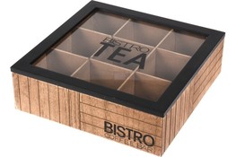 Pudełko drewniane na herbatę 24 x 24 cm Bistro