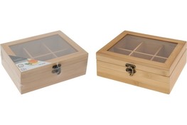 Pudełko drewniane na herbatę 21 x 16 cm 